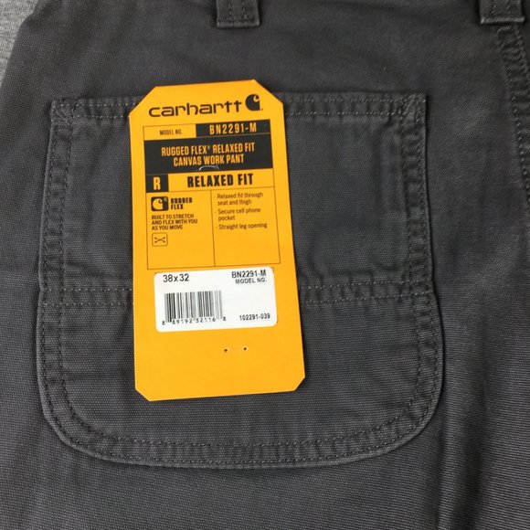 Carhartt Pants Mens 38x32 Rugged Flex Relaxed Fit Canvas Work Chino BN2291 NEW - Picture 6 of 7
